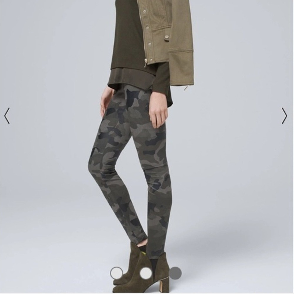 WHBM‎ White House Black Market Runway Leggings Camo Green Black High Rise Size 4
